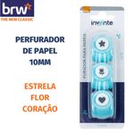 Mini Perfurador de Papel BRW 10mm - Estrela, Flor, Coração, Maçã, Laço, Flor, Avião, Golfinho e Barco