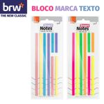 Bloco Adesivo Marca Texto BRW - Cores Pastel e Neon - 20 Folhas x 8 Blocos