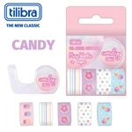 Kit 5 Mini Fita Washi Tape + Dispenser Tilibra - Panda e Candy