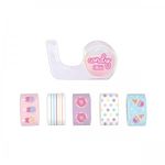 Kit 5 Mini Fita Washi Tape + Dispenser Tilibra - Panda e Candy
