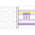 Caderno Colegial Tilibra Happy Colors Capa Dura - Folhas Coloridas Tom Pastel - 10 ou 1 Matéria