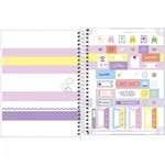 Caderno Colegial Tilibra Happy Colors Capa Dura - Folhas Coloridas Tom Pastel - 10 ou 1 Matéria