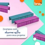 Grampo Colorido BRW 26/6 - 1000 unidades - Rosa, Roxo e Azul