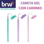 Caneta BRW Gel com Carimbo Candy Ponta Fina 0.7mm - Tom Pastel