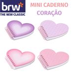 Caderno Fofo BRW Pautado Formato Coração Rosa e Lilás Espiral