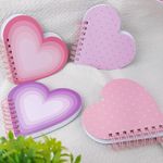 Caderno Fofo BRW Pautado Formato Coração Rosa e Lilás Espiral