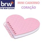 Caderno Fofo BRW Pautado Formato Coração Rosa e Lilás Espiral