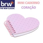 Caderno Fofo BRW Pautado Formato Coração Rosa e Lilás Espiral