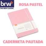 Caderneta Pautada BRW Capa Dura A5 80 Folhas 80g/m² Vintage e Tom Pastel - Estilo Moleskine