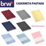 Caderneta Pautada BRW Capa Dura A5 80 Folhas 80g/m² Vintage e Tom Pastel - Estilo Moleskine