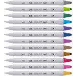 Kit Marcador Cis Graf Dot - Pontas - Pontilhismo - 12 ou 6 Cores Metálicas ou Tradicional