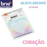 Bloco Notas Adesivas BRW Coração Tons Pastel 30 Folhas