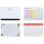 Planner de Mesa Semanal BRW Tom Pastel, Poá, Flores, Coração - 54 Folhas 250x170mm