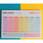 Planner de Mesa Semanal BRW Tom Pastel, Poá, Flores, Coração - 54 Folhas 250x170mm