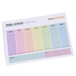 Planner de Mesa Semanal BRW Tom Pastel, Poá, Flores, Coração - 54 Folhas 250x170mm