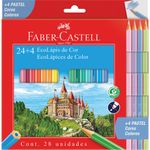 Lápis de Cor Faber-Castell 24 Cores + Tons Pastel ou Tons de Pele