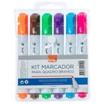 Kit Pincel Marcador para Quadro Branco BRW - Marrom, Laranja, Verde Claro, Roxo, Azul Claro, Azul, Preto, Vermelho, Verd
