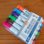 Kit Pincel Marcador para Quadro Branco BRW - Marrom, Laranja, Verde Claro, Roxo, Azul Claro, Azul, Preto, Vermelho, Verd