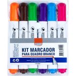 Kit Pincel Marcador para Quadro Branco BRW - Marrom, Laranja, Verde Claro, Roxo, Azul Claro, Azul, Preto, Vermelho, Verd