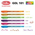 Kit Caneta Goller Gol 1.0mm Ponta Média - Azul, Preta, Vermelha e Coloridas