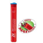 Grafite Faber Castell Max Resistence 0,5mm 0,7mm 0,9mm B - 14 minas por estojo