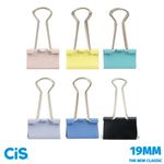 Kit Prendedor de Papel Cis Binder Clip Tons Pastel e Preto 19mm