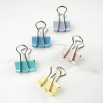 Kit Prendedor de Papel Cis Binder Clip Tons Pastel e Preto 19mm