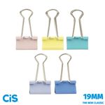 Kit Prendedor de Papel Cis Binder Clip Tons Pastel e Preto 19mm
