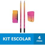 Kit Escolar Cis Move - 2 Lápis + Borracha + Apontador - Degradê