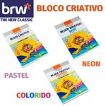 Bloco Criativo Colorido ou Tons Pastel A4 BRW - 25 Folhas  120g/m²