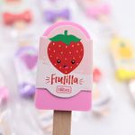 Borracha Tilibra Fofa Mini Picolé Perfumada com Cheirinho - Morango, Uva, Melancia, Abacaxi