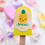 Borracha Tilibra Fofa Mini Picolé Perfumada com Cheirinho - Morango, Uva, Melancia, Abacaxi