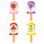 Borracha Tilibra Fofa Mini Picolé Perfumada com Cheirinho - Morango, Uva, Melancia, Abacaxi