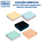 Kit Bloco Notas Tilibra 100 Folhas Tom Pastel e Preto - Pontilhado, Pautado, Quadriculado, Checklist, Jolie e Ursinhos