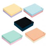 Kit Bloco Notas Tilibra 100 Folhas Tom Pastel e Preto - Pontilhado, Pautado, Quadriculado, Checklist, Jolie e Ursinhos