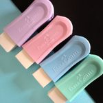 Borracha + Apontador com Depósito Faber Castell Tom Pastel - Rosa, Verde, Azul e Lilás