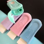 Borracha + Apontador com Depósito Faber Castell Tom Pastel - Rosa, Verde, Azul e Lilás