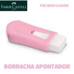 Borracha + Apontador com Depósito Faber Castell Tom Pastel - Rosa, Verde, Azul e Lilás