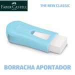 Borracha + Apontador com Depósito Faber Castell Tom Pastel - Rosa, Verde, Azul e Lilás
