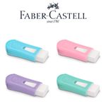 Borracha + Apontador com Depósito Faber Castell Tom Pastel - Rosa, Verde, Azul e Lilás