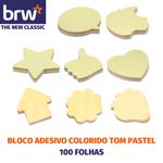 Bloco de Notas Adesivas BRW Tons Pastel 100 Folhas - Coração Balão Estrela Flor Seta