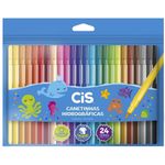 Caneta Hidrográfica (Canetinhas) Cis Sextavado - 24 ou 12 cores