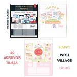 Bloco + 130 Adesivos Tilibra Happy West Village e Soho - Metalizados e Decorados
