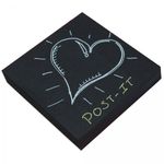 Kit Post-it Preto + Caneta Branca Bloco de Notas Super Adesivo 60 Folhas 76x76mm