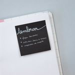 Kit Post-it Preto + Caneta Branca Bloco de Notas Super Adesivo 60 Folhas 76x76mm