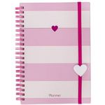 Planner de Capa Dura Espiral BRW Tom Pastel Coração S2 80 Folhas - 130x188mm