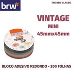 Bloco BRW Notas Adesivas Redondo Vintage, Neon, Soul - 200 Folhas - para Lembretes e Anotações