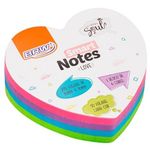 Bloco Adesivo para Recado ou Anotações 200 Folhas Coração Love Neon BRW