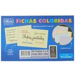 Fichas Tilibra Coloridas ou com Tarja Pautadas e Pontilhadas N°3 - 50 Folhas Tons Pastel