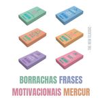 Borracha Mercur Tom Pastel Retangular Frases Motivacionais - Kit ou unidade.